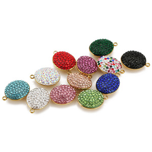 Pendentif ovale en acier inoxydable avec strass colorés, accessoires de bijoux DIY pour collier, boucles d'oreilles, bracelet, vente en gros - Product Image 2