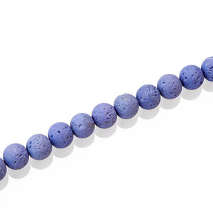 Cuentas de piedra de <span class=keywords><strong>lava</strong></span> volcánica de hielo colorido, cuentas espaciadoras sueltas redondas para fabricación de joyería, pulseras <span class=keywords><strong>DIY</strong></span>, collares de 15'' - Product Image 2