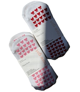 Cute Embroidery Pilates <strong>Socks</strong> Bow Grip <strong>Socks</strong> Pilates <strong>Socks</strong> Custom - Product Image 2