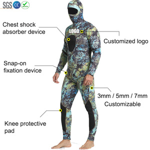 Muta da Pesca Subacquea e Immersione SBART Mimetica in Neoprene da 3mm 5mm a Due Pezzi con Cappuccio e Maniche Lunghe ad Alta Elasticità - Product Image 2