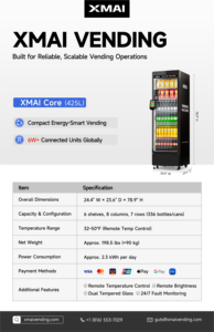 Distributeur automatique commercial XMAI à vision IA, capacité 425L (15 pieds cubes), format compact, compatible Apple <span class=keywords><strong>Pay</strong></span>, Google <span class=keywords><strong>Pay</strong></span>, 4G LTE pour petites entreprises - Product Image 3