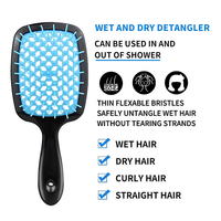 Brosse à cheveux magique carrée noire personnalisée BLISSLIFE avec poignée en plastique et fonction de ventilation pour salon