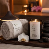 Ensemble cadeau SPA personnalisé en papier de graines de lavande, emballage plantable OEM pour huile de massage, bougie, sel de bain