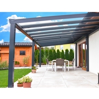 Sombrilla de aluminio para jardín, toldo de techo de policarbonato para terraza, vordach