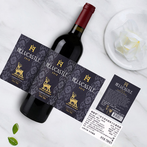 High Quality Custom Printing Private <b>Red</b> Wine Sticker Roll Vinyl Adhesive Waterproof logo Gold Foil Wine Bottle Label Sticker - Product Image 4