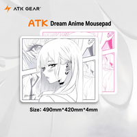 ATK Dream 490x420x4mm tapis de souris de jeu XXL avec illustration originale sur toile FPS e-sports, base souple en Poron, grand format pour animation