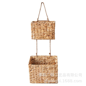 Woven <b>Hanging</b> Basket Rectangle <b>Wall</b> Mounted <b>Storage</b> Basket For Entryway Miscellaneous Items - Product Image 5