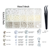 Kit de fabrication de bijoux en perles imitation nacre blanches de 4 à 10 mm avec perles entretoises en forme de cœur et d'étoile pour bracelets et colliers DIY