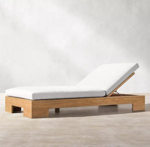 Chaises de relaxation larges et robustes, haut de gamme, loisirs en plein air, lit de jour sans couture, cadre en teck - Product Image 2