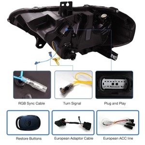 ไฟหน้า HETOP ปี 2018-2022 อัพเกรด RGB ไฟ LED สำหรับรถยนต์ พร้อมไฟ DRL แบบเสียบใช้งานได้ทันที อุปกรณ์เสริมไฟหน้าสำหรับ HETOP Mustang - Product Image 2