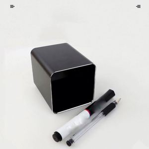 Metal Pen Desk Square Aluminum Desktop <b>Makeup</b> Brush Holder Storage <b>Box</b> for School Home and Kids Promotion Gift - Product Image 4