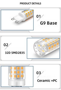 G9 صغير بدون وميض ، قابس دبوس مسطح صغير 5 واط ، مصدر ضوء LED واقي للعين SMD2835 500LM درجة - Product Image 6