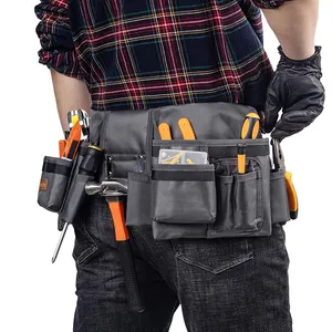Heavy Duty Detachable Adjustable Carpenter Construction 12 Pockets Waist Tool Belt Bag For Electrician Carpenter