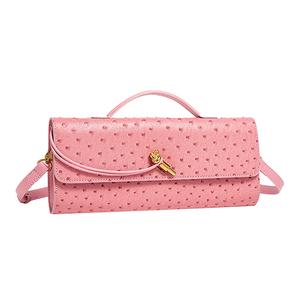 Pochette pour femme en similicuir grain d'autruche, élégante et polyvalente, avec rabat, pour soirée, rendez-vous, bureau et voyage - Product Image 3