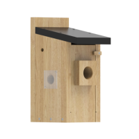 Nichoir en bois massif avec caméra pour la surveillance de la faune, conception personnalisée, observation en extérieur