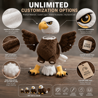 Fabricant de jouets en peluche Aigle chauve personnalisés OEM ODM Vente en gros Animal en peluche réaliste oiseau américain pour mascottes de marque et cadeaux