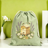 Sac à cordon personnalisé en toile avec poignée, grand format, motif dessin animé, réutilisable pour le rangement quotidien et l'emballage cadeau