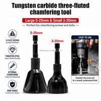 Outil de chanfreinage externe à queue hexagonale noire, 3 cannelures, pour débavurer, tailler les coins de filetage, éliminer les bavures de vis et de boulons, 3-20mm/5-25mm