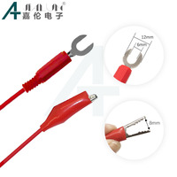 JIALUN Alligator Clip to U Type Connector Test Lead Cable Copper Silicone Jumper Wire for Electrical Testing