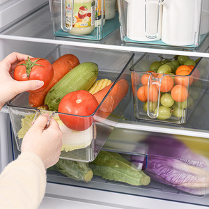 Large Pet Food Organizer Box Transparent Rectangle With Handle For Fridge Storage Preservation - Product Image 1