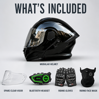 Casque intégral modulaire rabattable avec Bluetooth intégré, casque unisexe pour moto électrique, moto de rue