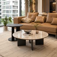 Table basse moderne de haute qualité, écologique, en marbre et bois, durable, finition personnalisée, garantie d'un an, meubles de salon