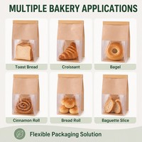 Sachet de boulangerie en kraft biodégradable de qualité alimentaire, avec fermeture à lien métallique, emballage personnalisé pour pâtisseries danoises et friandises fraîchement cuites