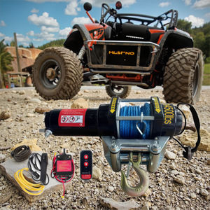 Treuil électrique en acier <span class=keywords><strong>12V</strong></span> moteur à courant continu 10m hauteur de levage corde en nylon à distance sans fil/filaire pour grues de bateau tout-terrain ATV/UTV Auto - Product Image 5