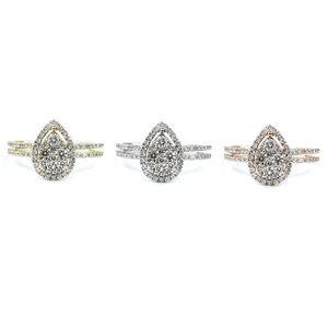 Fine Fabulous Design Meilleure Qualité 14k Or Blanc Massif Diamant Naturel Bagues De Fiançailles Véritable Cluster De Diamant Pour Femme - Product Image 4