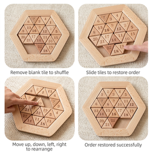 Gioco da Tavolo in Legno Huarong Road, Rompicapo Digitale con Numeri Scorrevoli per Bambini - Product Image 4