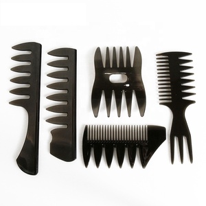 Professionale donna uomo capelli <span class=keywords><strong>denti</strong></span> <span class=keywords><strong>larghi</strong></span> Texture pettine 5 pezzi Double-face Retro Oil Head spazzole per capelli per barbiere parrucchiere Set - Product Image 4