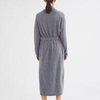 Robe en cachemire, mélange de soie et de cachemire, pour femme, blanche, super douce, longue, tricotée, avec ceinture
