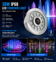 Anneau lumineux LED submersible 12W blanc froid en acier inoxydable 304 avec décodeur DMX intégré, IP68, garantie 2 ans, dimmable