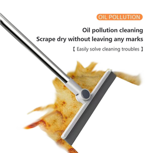 Ensemble <span class=keywords><strong>balai</strong></span> et pelle 4-en-1 pliable et rotatif à long manche, avec balayette magique en silicone souple pour le nettoyage des sols - Product Image 4