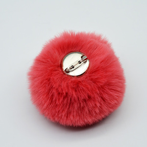 Boule de fausse fourrure de <span class=keywords><strong>lapin</strong></span> faite à la main de 8 cm avec épingle, pompons en fausse fourrure, style japonais et coréen, utilisable en toutes saisons pour les chapeaux DIY et les décorations textiles - Product Image 5