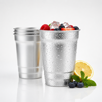 Gobelets en aluminium personnalisés de 18 oz, légers, durables, jetables, pour festivals, cadeaux, avec logo personnalisé, MOQ 1000 pièces