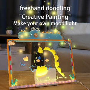 لعبة لوحة رسم مضيئة تعليمية قابلة للمسح لعبة ممتعة كرتونية مزدوجة الوجهين لوحة رسم على الجدران للأطفال - Product Image 5