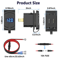 12v-24v Rocker style QC3.0 + PD (USB-C) avec voltmètre
