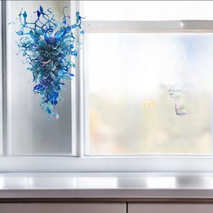 Hiện Đại Nhà Khách Sạn Nhà Phòng Khách Tay Thổi Ánh Sáng Nghệ Thuật Sang Trọng Lớn Đèn Chùm Khách Sạn Murano Thủy Tinh Màu Xanh LED Tùy Chỉnh Thực Hiện 90 - Product Image 4