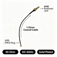 Câble Jumper Antenne U.FL Mâle vers SMB Bulkhead Jack Longueur Personnalisée 1.13mm 50 Ohm Plaqué Or pour Drone FPV Routeur WiFi Module IoT