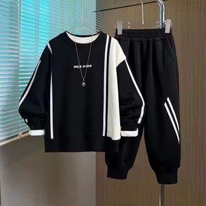 Custom Sporty Oversize <strong>Boys</strong> <strong>Clothing</strong> Sets Chinese Style Print Long Sleeve Casual Holiday Celebrations Ribbed Suit Baby Kids - Product Image 4