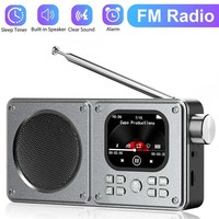 Radio FM portátil, receptor de radios, altavoz BT Vintage, tarjeta TF, reproductor de música MP3 USB, grabadora con pantalla LCD
