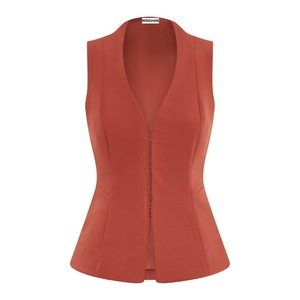 Ensemble de costume pour femme Lm, haut sans manches à col en V profond et jupe, tenue de bureau professionnelle - Product Image 3