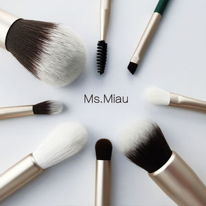 แปรงแต่งหน้าขนแกะใยไฟเบอร์ด้ามไม้เรียว<span class=keywords><strong>สี</strong></span><span class=keywords><strong>เขียว</strong></span>ของคนเยอรมันชุดเครื่องมือความงาม8ชิ้น - Product Image 5