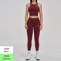 Ensemble de sport pour femme, tenue de yoga color-block, soutien-gorge intégré, débardeur, leggings de course effet ventre plat, vêtements