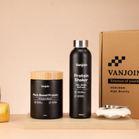 Pot vide personnalisé avec logo pour mélange de protéines, avec cuillère, à large ouverture, pour compléments alimentaires et capsules de vitamines