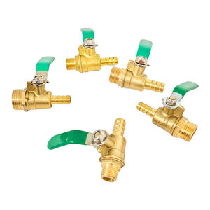 Robinet à bille en laiton forgé robuste à longue poignée en cuivre massif, interrupteur d'arrêt haute pression avec raccord de tuyau fileté NPT - Product Image 1