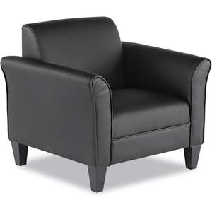 Fauteuil club de la série Alera ALE Reception Lounge, en cuir noir/noir, élégant, pour salle d'attente - Product Image 2