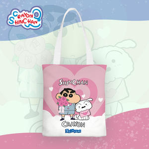 Tas jinjing kanvas kasual sho-chan cantik Anime kartun tas bahu wanita manis kapasitas besar grosir - Product Image 3