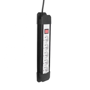 Enchufe estándar francés de 2 m, extensión de enchufe europeo de 5 entradas, <span class=keywords><strong>regleta</strong></span> con protección contra sobretensiones - Product Image 1